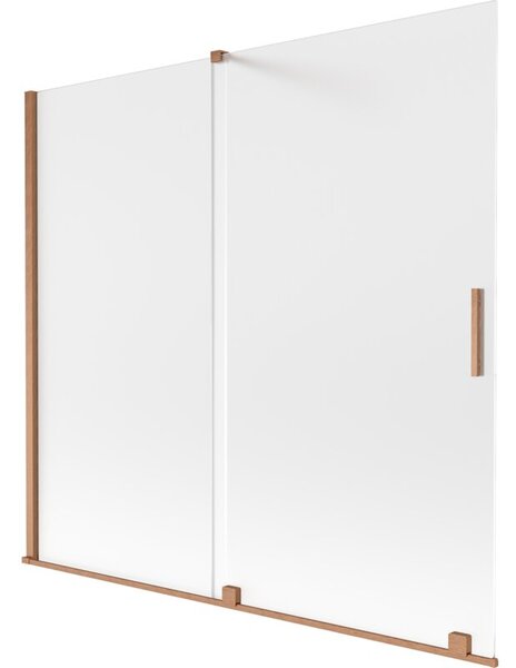 Mexen Velar parawan nawannowy 2-skrzydłowy rozsuwany 170 x 150 cm, szron, miedź szczotkowana - 896-170-000-31-65