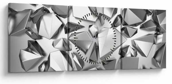 Obraz abstrakcji 3D (z zegarem) (90x30 cm)