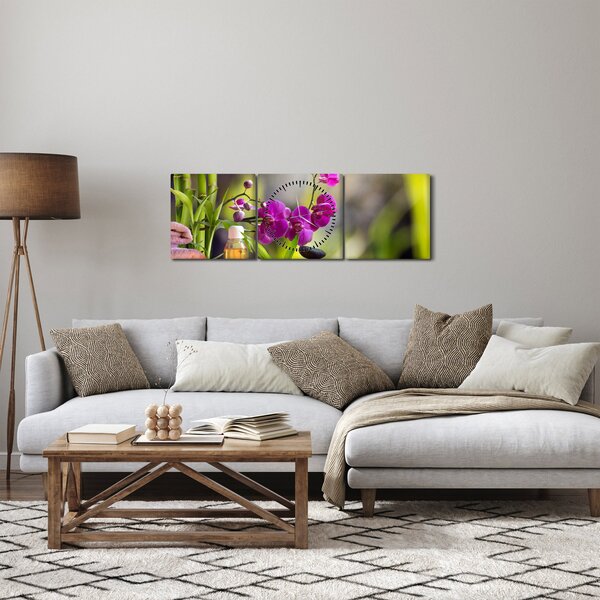 Obraz - spa and stones (z zegarem) (90x30 cm)