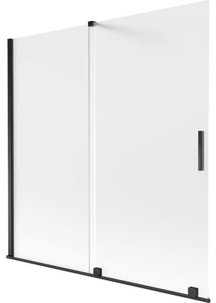 Mexen Velar parawan nawannowy 2-skrzydłowy rozsuwany 160 x 150 cm, szron, czarny - 896-160-000-31-70