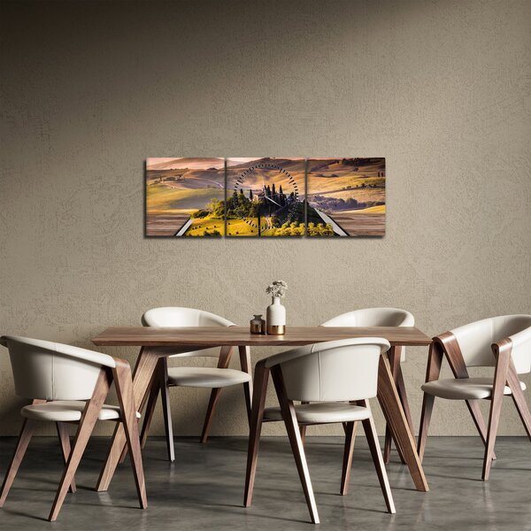Obraz krajobrazu w książce (z zegarem) (90x30 cm)