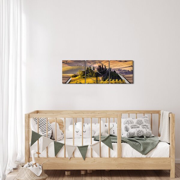 Obraz krajobrazu w książce (z zegarem) (90x30 cm)
