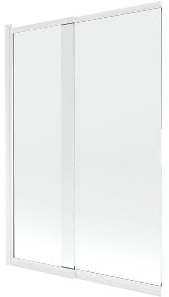 Mexen Fox parawan nawannowy 2-skrzydłowy przesuwny 120 x 150 cm, transparent, biały - 891-120-002-20-00