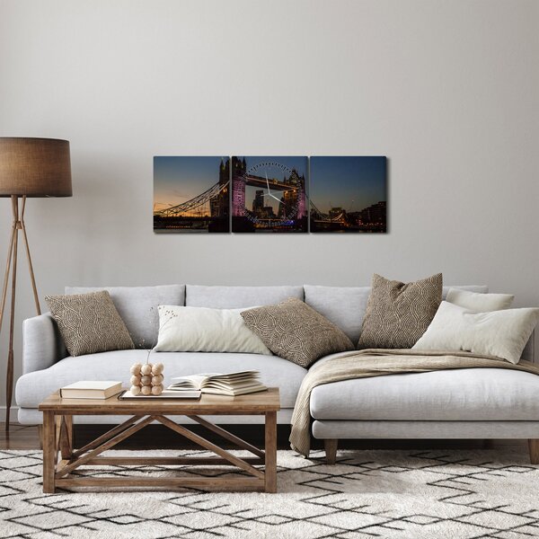 Obraz - Tower bridge (z zegarem) (90x30 cm)