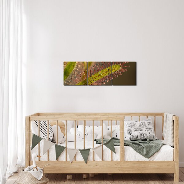 Obraz rośliny (z zegarem) (90x30 cm)