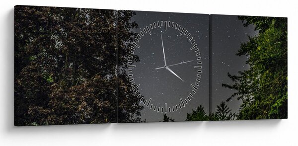 Obraz nocnego nieba (z zegarem) (90x30 cm)