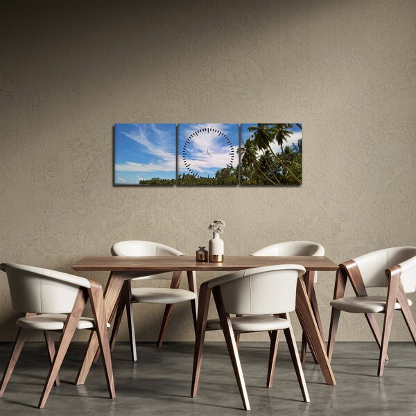 Obraz plaży (z zegarem) (90x30 cm)