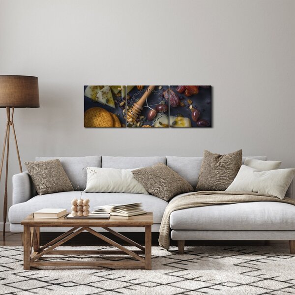 Obraz z suszonymi owocami (z zegarem) (90x30 cm)