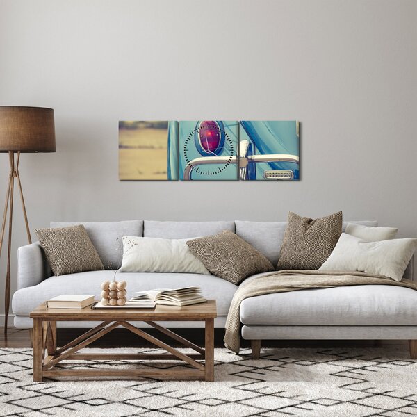 Obraz turkusowego weterana (z zegarem) (90x30 cm)