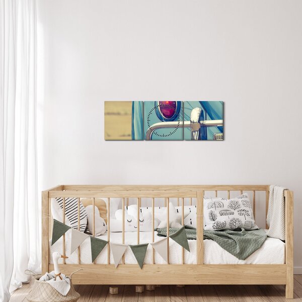 Obraz turkusowego weterana (z zegarem) (90x30 cm)