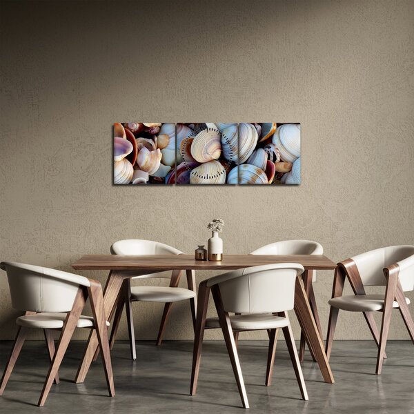 Obraz muszelek (z zegarem) (90x30 cm)