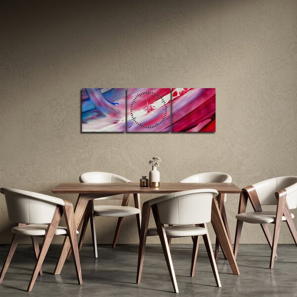 Obraz - różowo - niebieskie kolory (z zegarem) (90x30 cm)