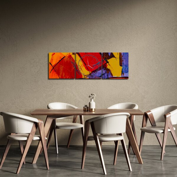 Obraz abstrakcji (z zegarem) (90x30 cm)