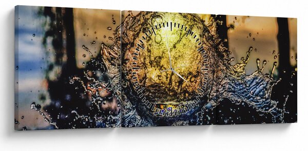 Obraz wody (z zegarem) (90x30 cm)