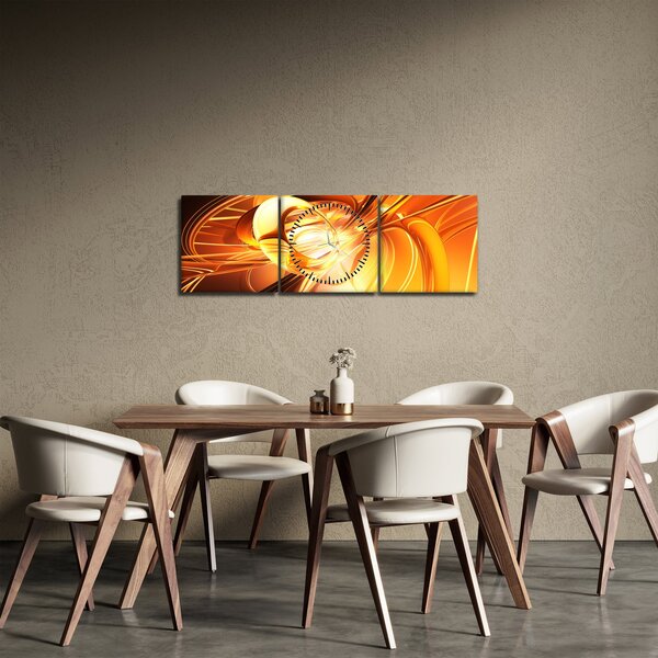 Obraz abstrakcji (z zegarem) (90x30 cm)