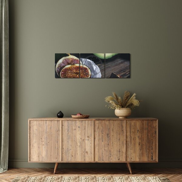 Obraz fig i awokado (z zegarem) (90x30 cm)