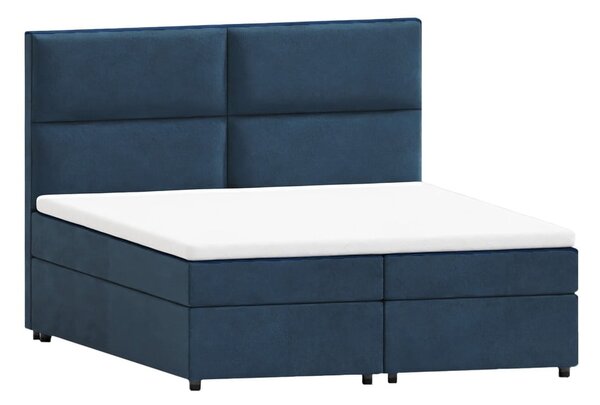 Ciemnoniebieskie łóżko boxspring ze schowkiem 140x200 cm Rico – Ropez