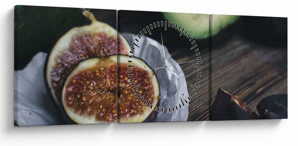 Obraz fig i awokado (z zegarem) (90x30 cm)