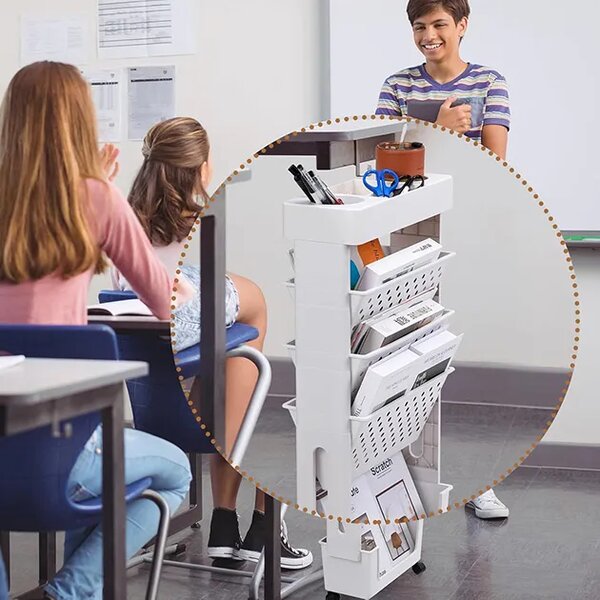 Bookcart™ Pięciopoziomowy Regał Na Książki Na Kółkach