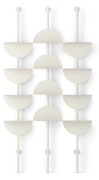 Metalowy modułowy system półek w matowym białym kolorze 27x203,5x35 cm Solis – Umbra