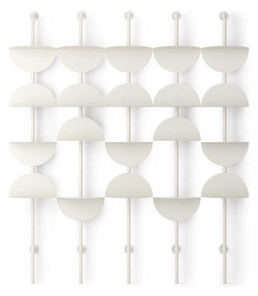 Metalowy modułowy system półek w matowym białym kolorze 27x203,5x35 cm Solis – Umbra