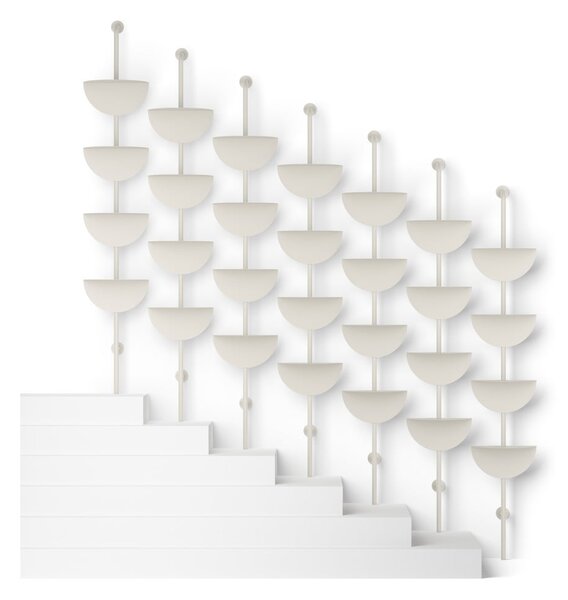 Metalowy modułowy system półek w matowym białym kolorze 27x203,5x35 cm Solis – Umbra