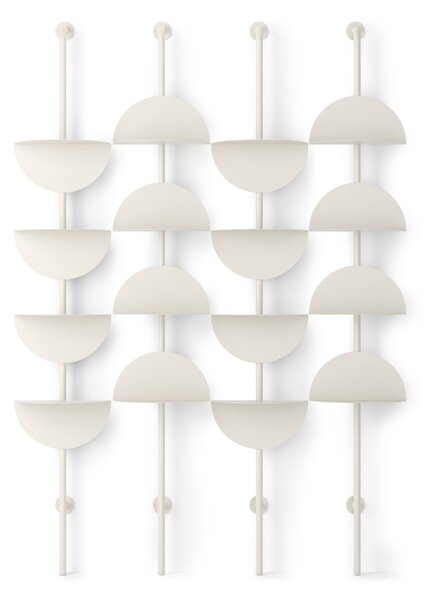 Metalowy modułowy system półek w matowym białym kolorze 27x203,5x35 cm Solis – Umbra