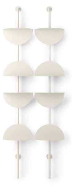 Metalowy modułowy system półek w matowym białym kolorze 27x203,5x35 cm Solis – Umbra