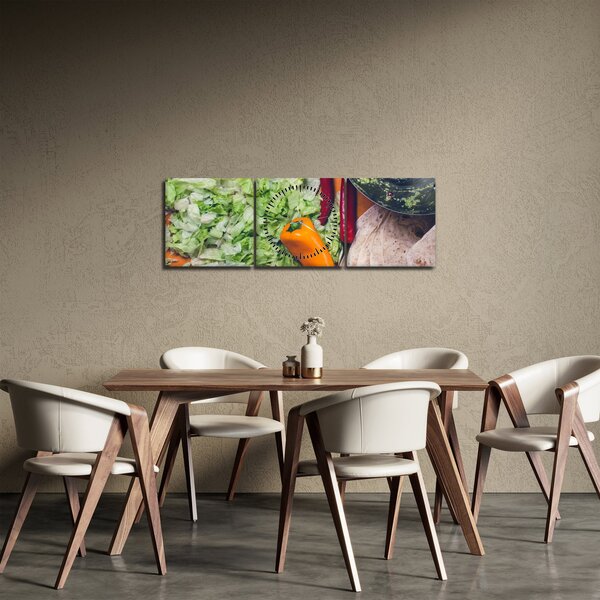 Obraz warzyw (z zegarem) (90x30 cm)