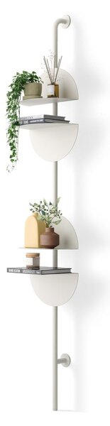 Metalowy modułowy system półek w matowym białym kolorze 27x203,5x35 cm Solis – Umbra