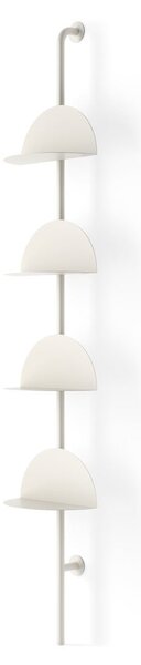 Metalowy modułowy system półek w matowym białym kolorze 27x203,5x35 cm Solis – Umbra