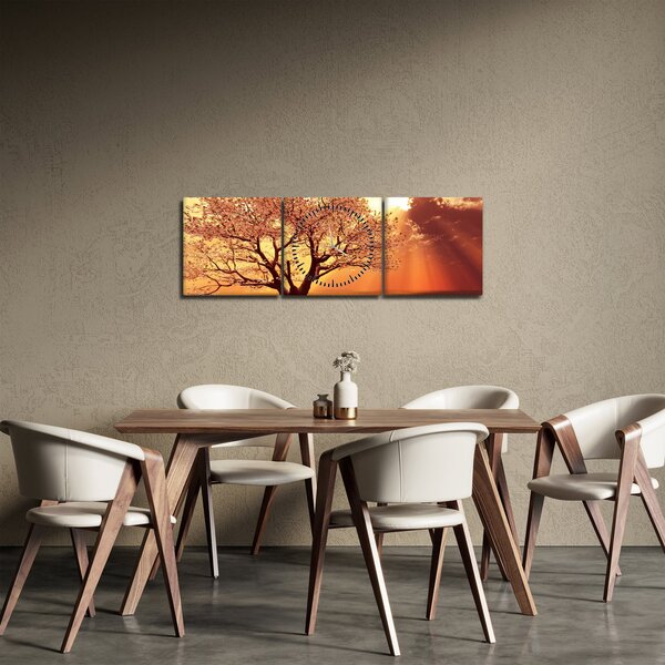 Obraz promieni Boga (z zegarem) (90x30 cm)