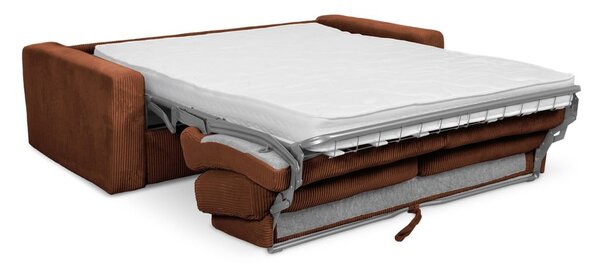 Sztruksowa rozkładana sofa w kolorze terakoty 195 cm Nona – Makamii