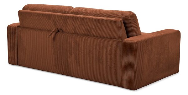Sztruksowa rozkładana sofa w kolorze terakoty 195 cm Nona – Makamii