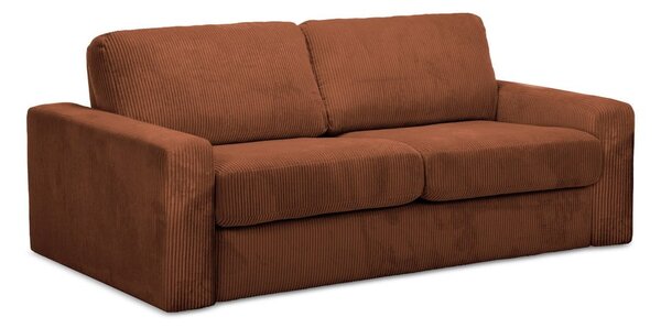 Sztruksowa rozkładana sofa w kolorze terakoty 195 cm Nona – Makamii