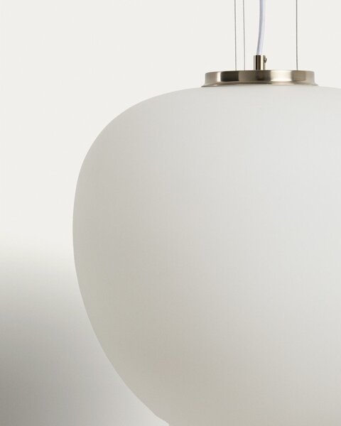 Biała lampa wisząca ze szklanym kloszem ø 25 cm Ardali – Kave Home