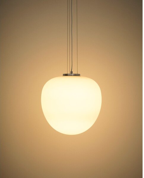 Biała lampa wisząca ze szklanym kloszem ø 25 cm Ardali – Kave Home