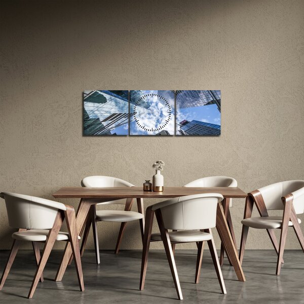 Obraz drapaczy chmur (z zegarem) (90x30 cm)