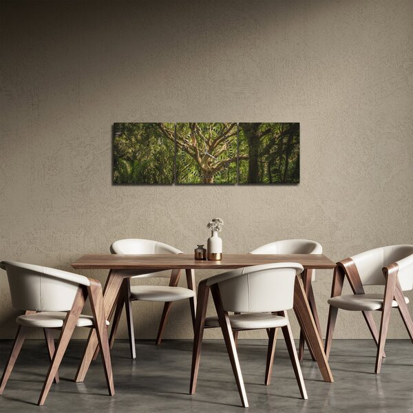 Obraz drzewa (z zegarem) (90x30 cm)
