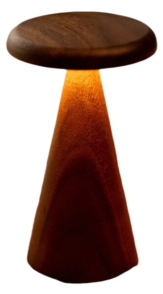 Lampa stołowa LED w ciemnym naturalnym kolorze z drewnianym kloszem (wysokość 21 cm) Sylva – Gingko