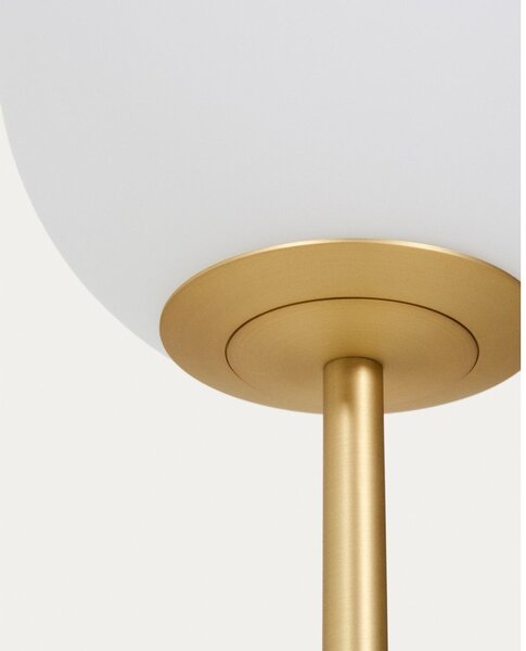Biała/w kolorze złota lampa stojąca ze szklanym kloszem (wysokość 155 cm) Brisia – Kave Home