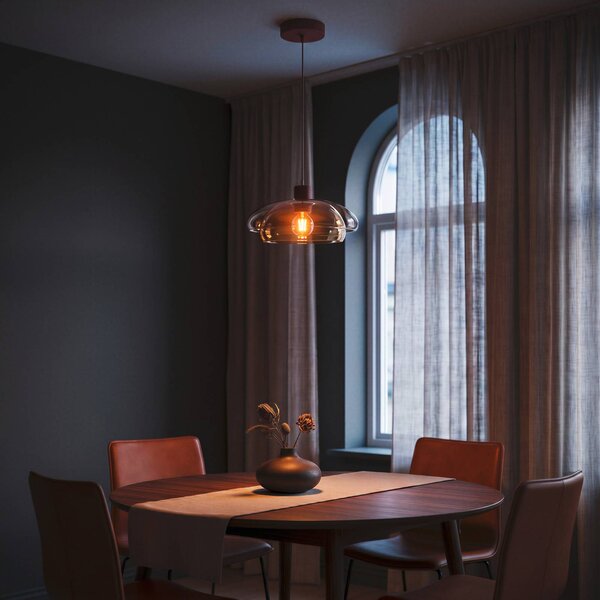 EGLO Lampa wisząca Salesiani, możliwość ściemniania, czerwony, salon / jadalnia, szkło, nowoczesny
