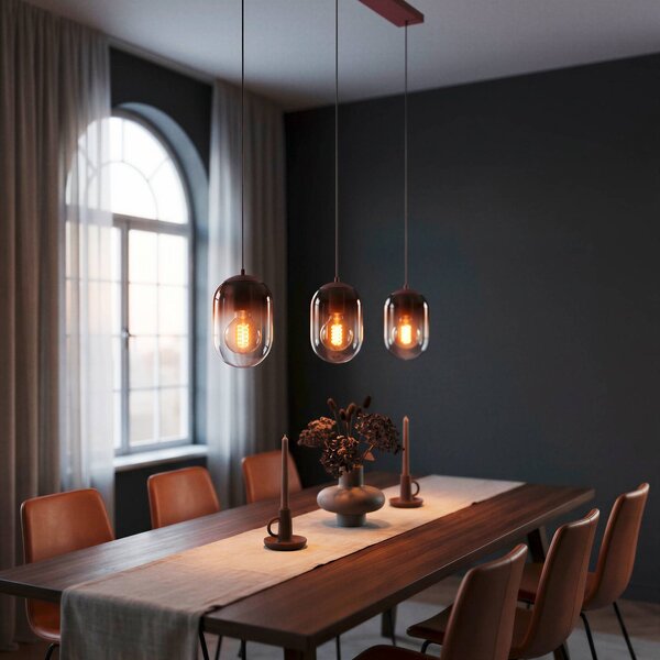 EGLO Lampa wisząca Lequile, możliwość ściemniania, czerwony, salon / jadalnia, szkło