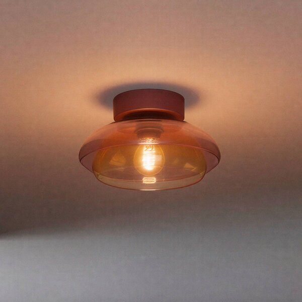 EGLO Lampa sufitowa Salesiani, możliwość ściemniania, czerwony, salon / jadalnia, szkło, nowoczesny