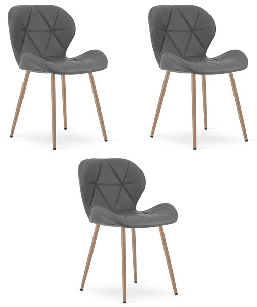 Styl I Elegancja Krzesło Mango - Szara / Nogi Dąb X 3
