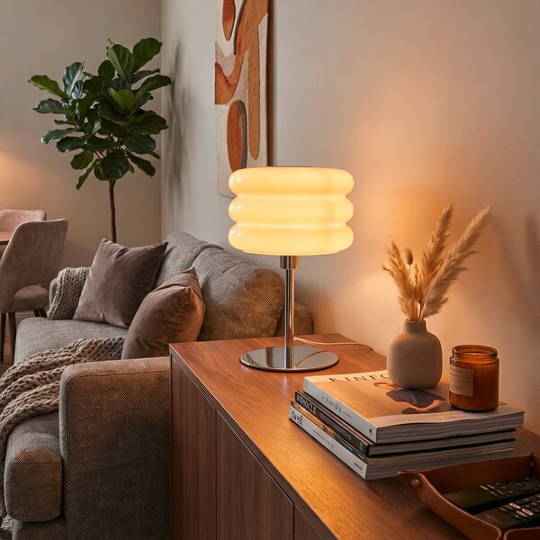 EGLO Lampa stołowa Tortora, biały / opal, salon / jadalnia, szkło, młodzieżowy