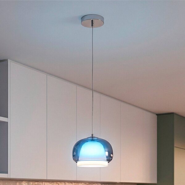 EGLO Lampa wisząca Belomontejo, możliwość ściemniania, niebieski, salon / jadalnia, szkło, młodzieżowy
