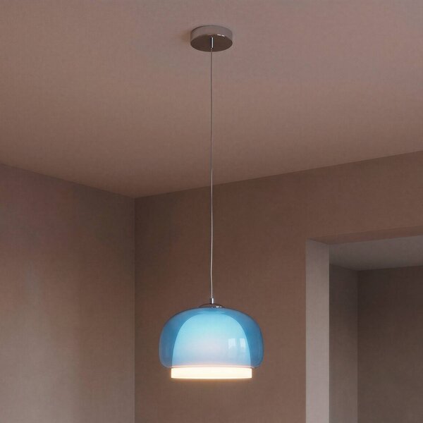 EGLO Lampa wisząca Belomontejo, możliwość ściemniania, niebieski, salon / jadalnia, szkło, młodzieżowy
