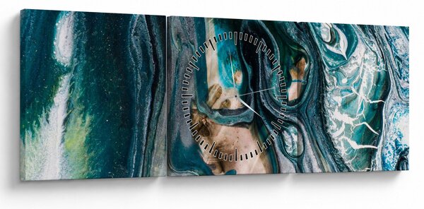 Obraz abstrakcji (z zegarem) (90x30 cm)