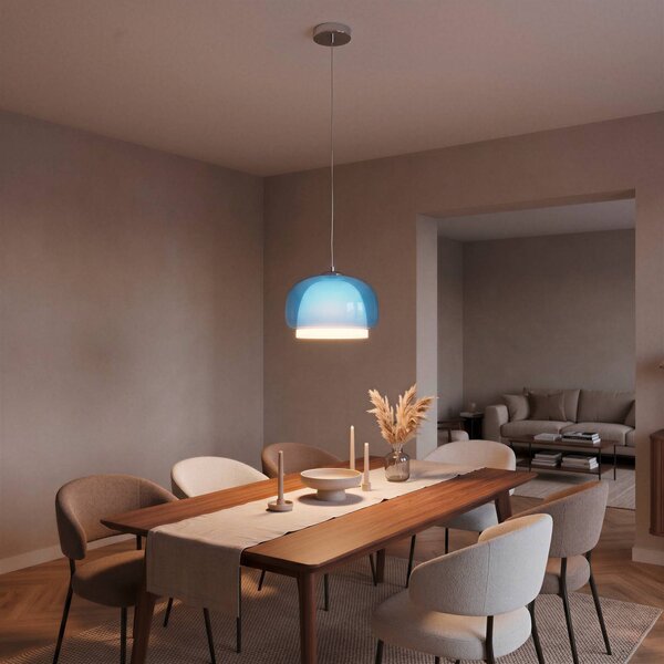 EGLO Lampa wisząca Belomontejo, możliwość ściemniania, niebieski, salon / jadalnia, szkło, młodzieżowy